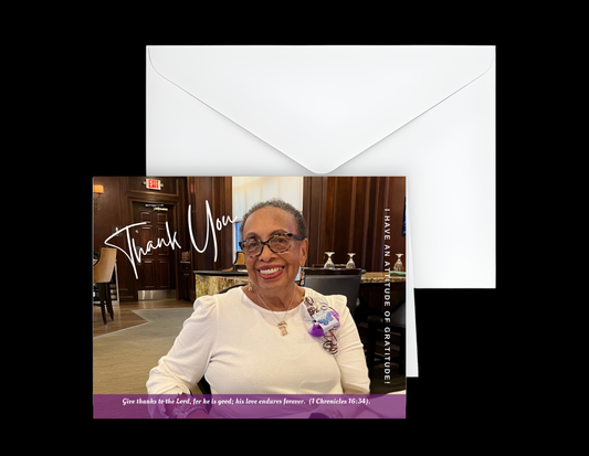 Note Card (Landscape Fold) - Photo Thank You with Bible Verse