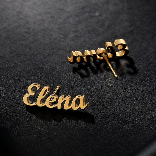 Customized Jewelry: Personalized Name Stainless Steel Stud Earring