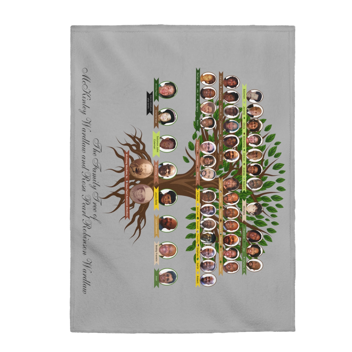 "1st Grands" - Wardlaw-Robinson 1st Grandchildren Exclusive Generational Plush Gray Blanket 40x30