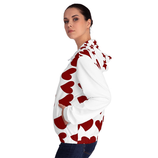 Stars and Hearts Women’s Zip-Up Hoodie