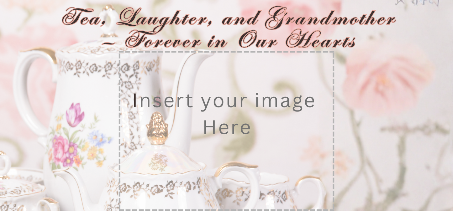 Insert Your Image (Centered) - 15oz White Mug - Tea set background