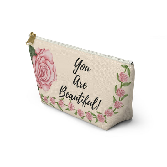 You Are Beautiful Rose Accessory Pouch